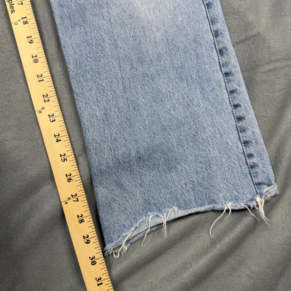 Zara Women Light Wash Distressed Wide Leg Jeans High Rise Size 4 - Picture 9 of 10